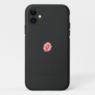 Capa Para iPhone 11 desenho de uma flor vermelha sobre fundo branco