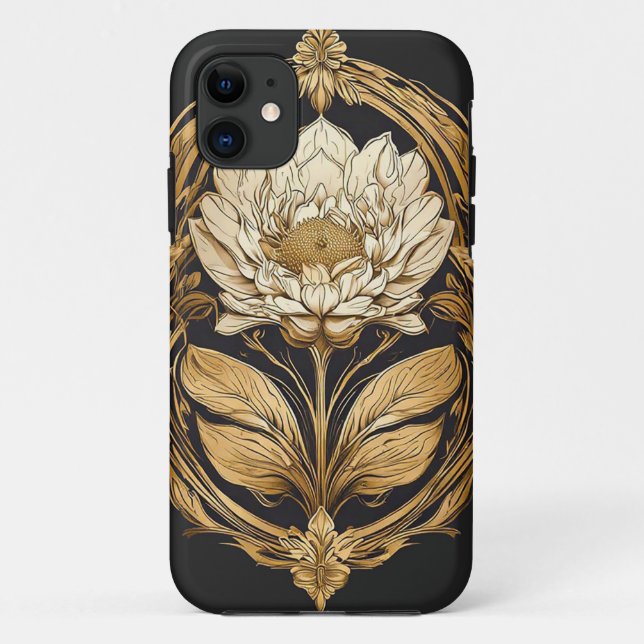 Capa Para iPhone 11 Desenho Floral Elegante (Verso)