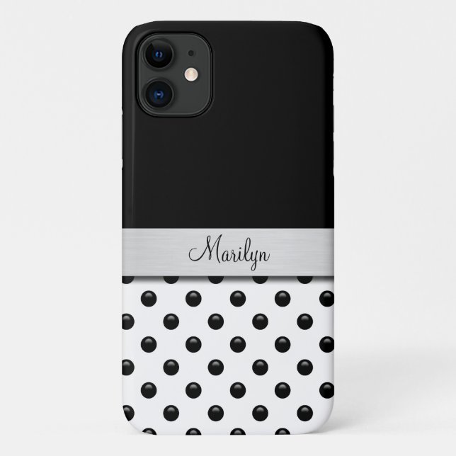 Capa Para iPhone 11 Desenho moderno e elegante com monograma (Verso)