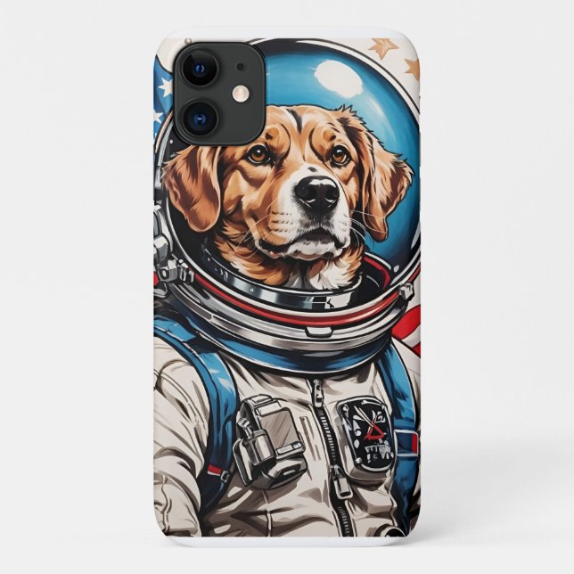 Capa Para iPhone 11 Desenho Tradicional de Cão Americano (Verso)