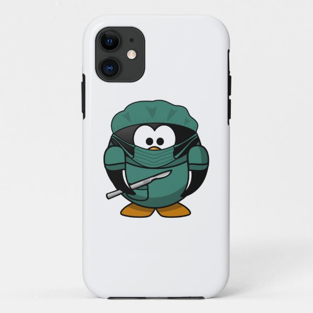 Capa Para iPhone 11 Desenhos animados do pinguim do cirurgião (Verso)