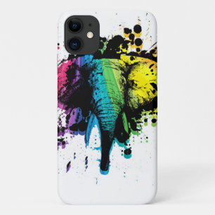 Capa Para iPhone 11 Design Abstrato do Elefante Bull Rainbow