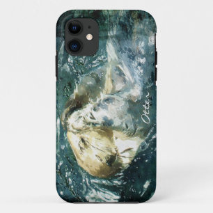Capa Para iPhone 11 Design bonito da lontra para amantes dos animais