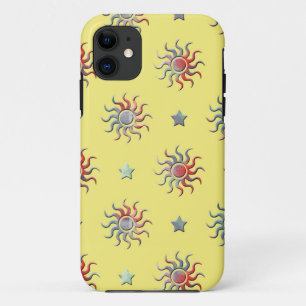 Capa Para iPhone 11 Design colorido do sol e das estrelas