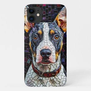 Capa Para iPhone 11 Design de Amante de Pet Bull Terrier Mosaico