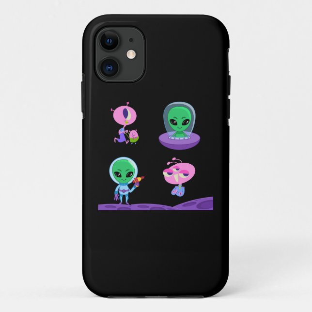 Capa Para iPhone 11 design de Caractere de Alienígena 3D (Verso)