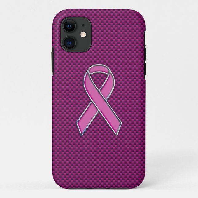 Capa Para iPhone 11 Design de Consciência da Fita Rosa Moderna (Verso)