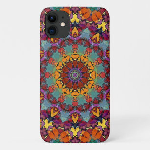 Capa Para iPhone 11 Design de Cor Azul de Mandala Geométrica