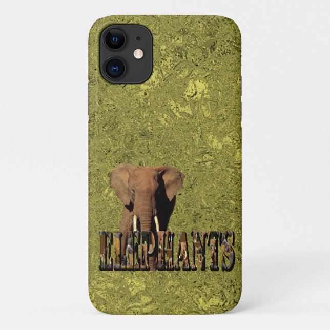 Capa Para iPhone 11 Design de Elefante Dourado, (Verso)