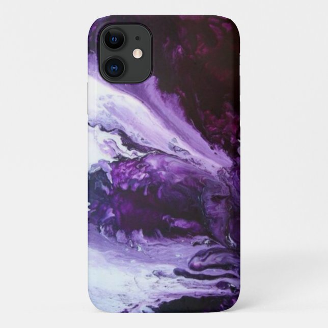 Capa Para iPhone 11 Design de espiral roxo moderno (Verso)