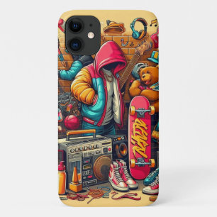 Capa Para iPhone 11 Design de Estilo de Grafite Colorido