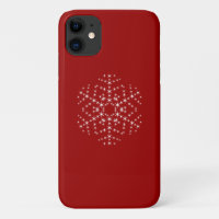 Design de floco de neve em vermelho escuro e branc