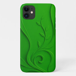 Capa Para iPhone 11 Design de Folha Minimalista Verde