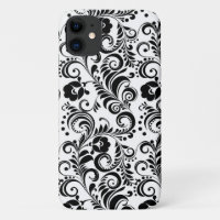 Design de fundo floral branco-preto-branco-branco-