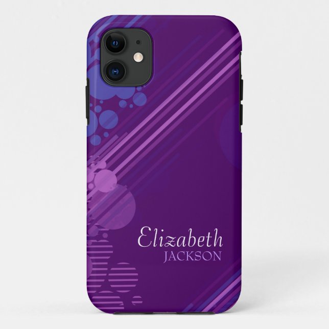 Capa Para iPhone 11 Design de Grunge Roxo Moderno (Verso)