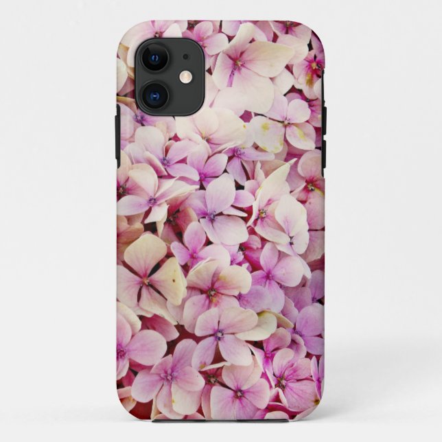 Capa Para iPhone 11 Design de Hydrangeas Rosa (Verso)
