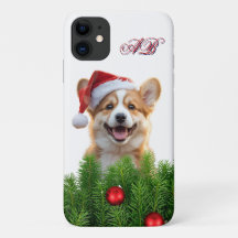 Design de iPhone de Natal do Corgi Santa Paws