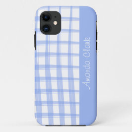 Capa Para iPhone 11 Design de Latice Azul Moderno