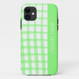 Capa Para iPhone 11 Design de Latice Verde Moderno