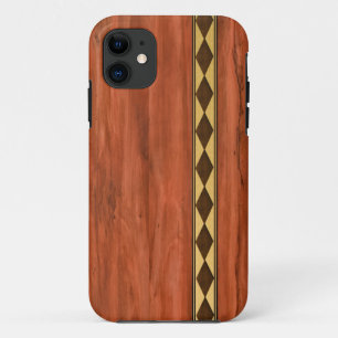 Capa Para iPhone 11 Design de madeira incrustada