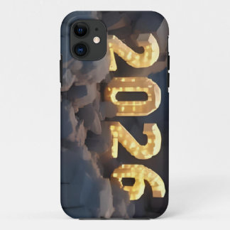 Capa Para iPhone 11 Design de Número 3D para Ano Novo 2026