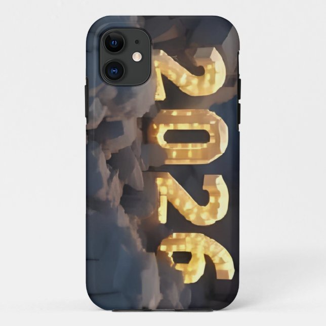 Capa Para iPhone 11 Design de Número 3D para Ano Novo 2026 (Verso)