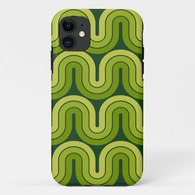 Capa Para iPhone 11 Design de Onda de Gradação Geométrica Retroativa (Verso)