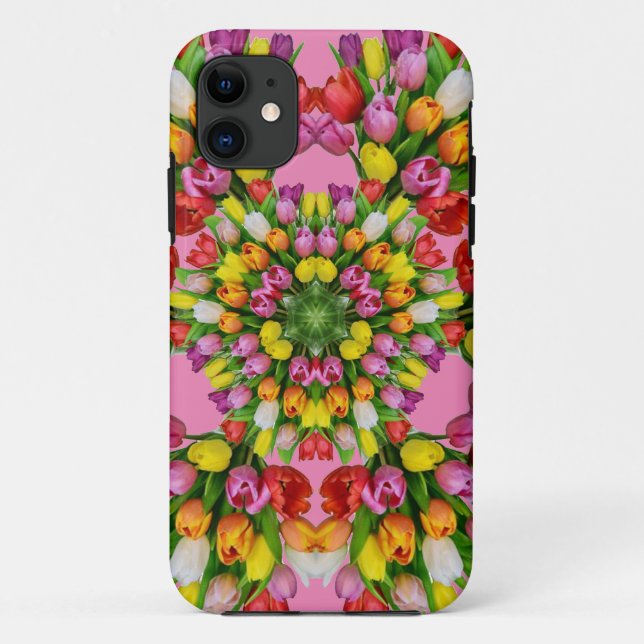 Capa Para iPhone 11 Design de padrão de flores para gabinete iPhone/iP (Verso)