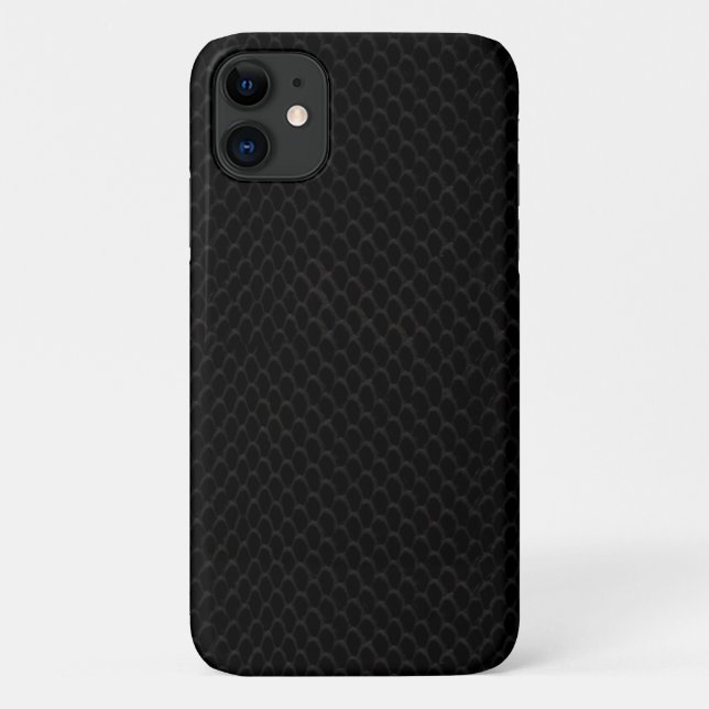 Capa Para iPhone 11 Design de Padrão de Pele Cobra Preto (Verso)