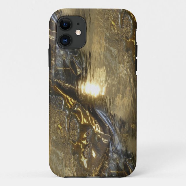 Capa Para iPhone 11 design de padrão metálico - prata dourada (Verso)