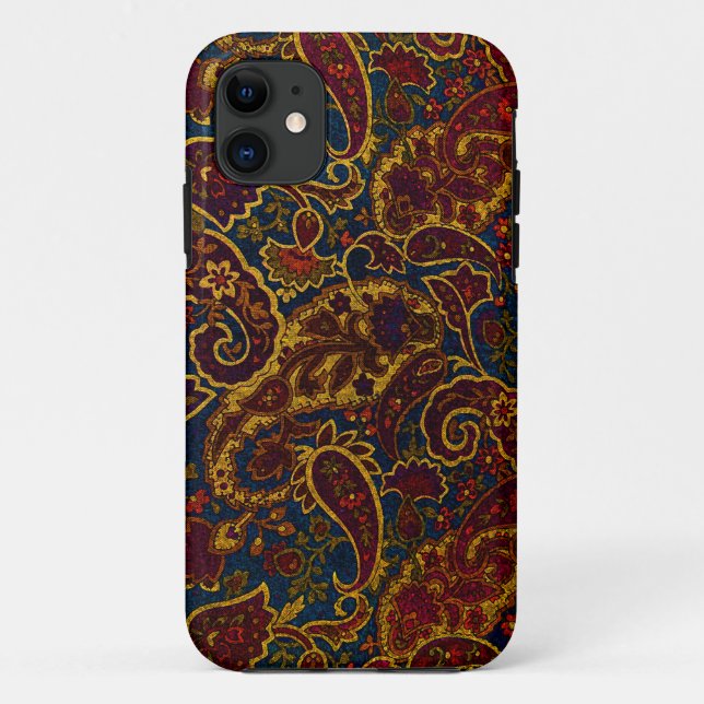 Capa Para iPhone 11 Design de paisley castanho-escuro da safena (Verso)