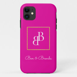 Capa Para iPhone 11 Design de texto de Monogramas brancos na moda
