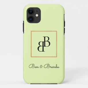 Capa Para iPhone 11 Design de texto na moda Black Monogramas