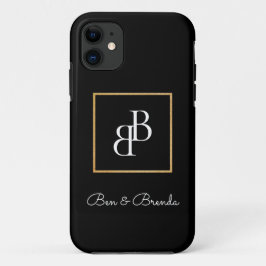 Capa Para iPhone 11 Design de texto na moda Monogramas