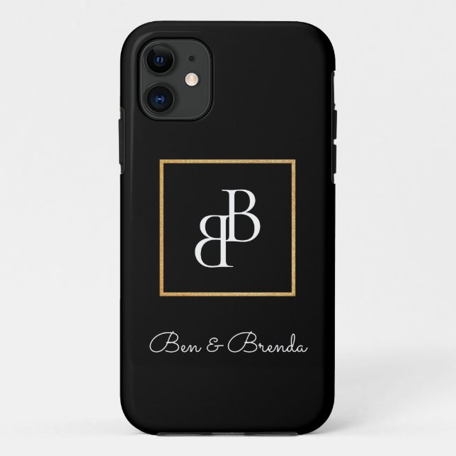Capa Para iPhone 11 Design de texto na moda Monogramas (Verso)