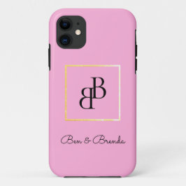 Capa Para iPhone 11 Design de texto na moda Monogramas