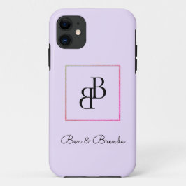 Capa Para iPhone 11 Design de texto na moda Monogramas