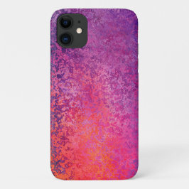 Capa Para iPhone 11 design de textura abstrato em rosa e roxo