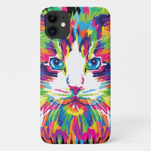 Capa Para iPhone 11 Design Gato Face Geométrica Prismática - 32453
