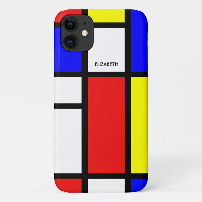 Capa Para iPhone 11 Design geométrica da arte moderna inspirada em Mon (Verso)