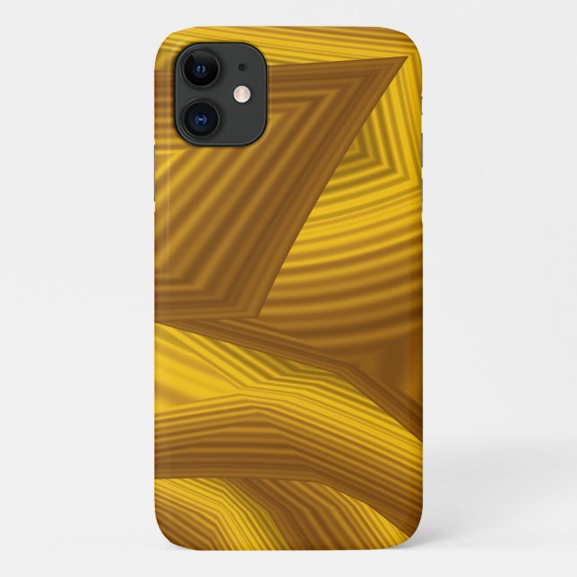 Capa Para iPhone 11 Design Geométrico do Laranja Castanho (Verso)