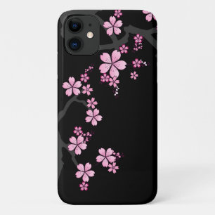 Capa Para iPhone 11 Design japonês Black Pink Sakura: