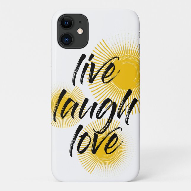 Capa Para iPhone 11 Design moderno, alegre e moderno viva Rindo o Amor (Verso)