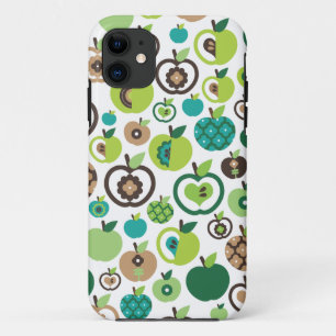 Capa Para iPhone 11 Design retro bonito do teste padrão de flor da
