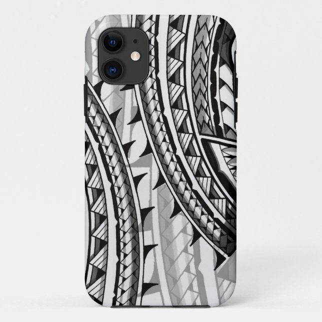 Capa Para iPhone 11 Design/tatuagem tribais polinésios tradicionais (Verso)