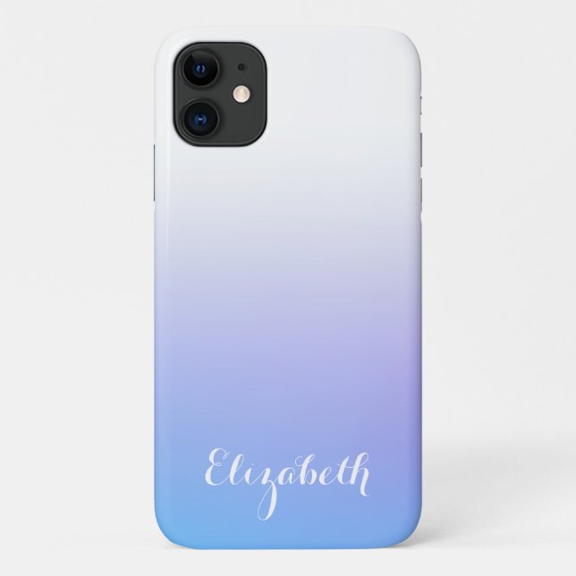 Capa Para iPhone 11 Design violeta e azul-ombre (Verso)