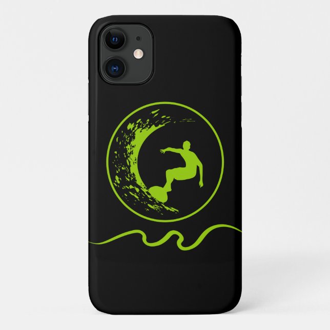 Capa Para iPhone 11 Designer de emblema de surfe do Legal Men (Verso)