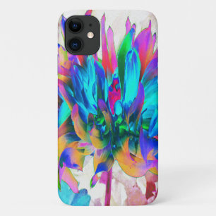 Capa Para iPhone 11 Deslumbrante Cacto Dália Arco-íris em Aquarela