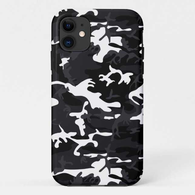 Capa Para iPhone 11 Destaques Branco Ártico Camo (Verso)