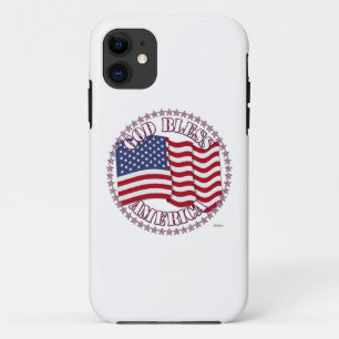 Capa Para iPhone 11 Deus Abençoe a América Com a Bandeira dos EUA e 50